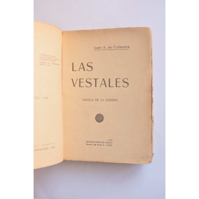 Las vestales : novela de la guerra