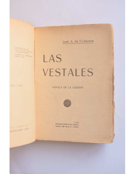Las vestales : novela de la guerra