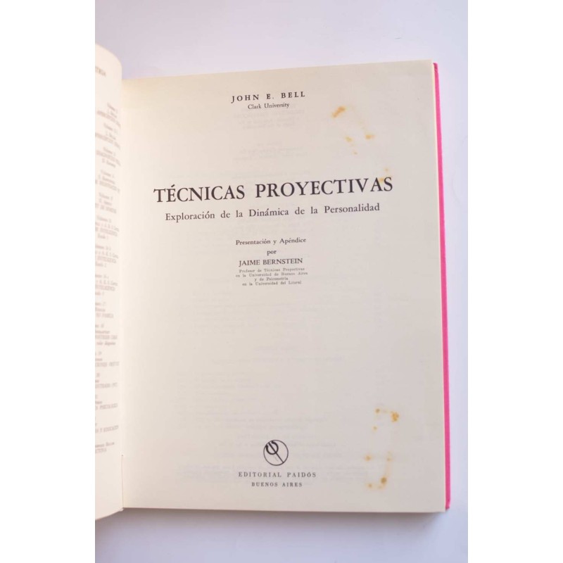 Técnicas proyectivas. Exploración de la...