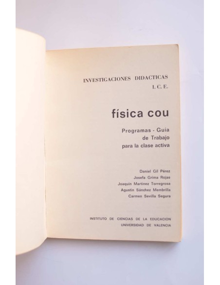 Física. COU. Programas - Guía de trabajo para la clase activa