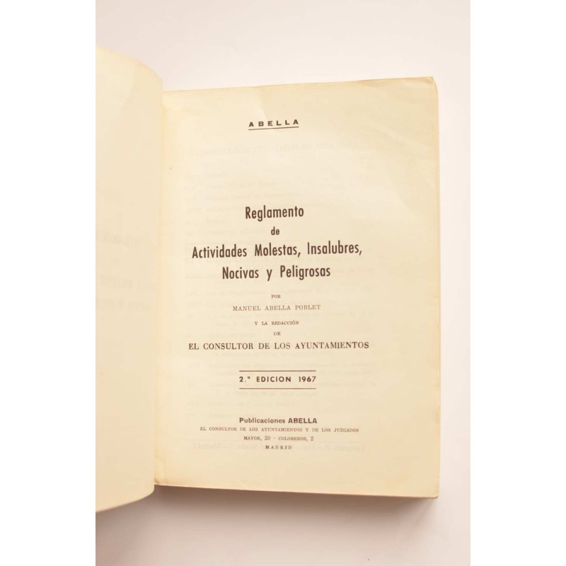Reglamento de actividades molestas, insalubres,...
