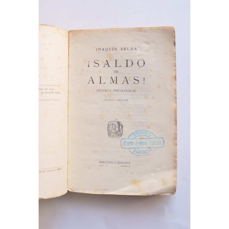 ¡Saldo de almas! (novela psicológica)