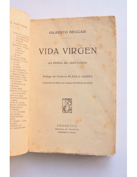 Vida virgen : la novela del Gran Chaco
