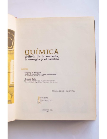 Química. Ciencia de la materia, la energía y el cambio
