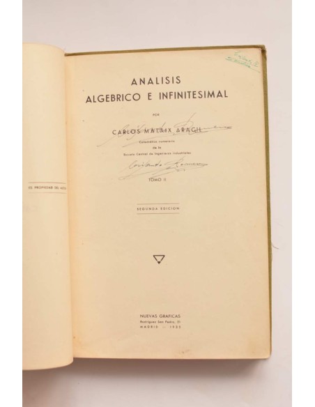 Análisis algébrico e infinitesimal. Tomo II. Cálculo integral