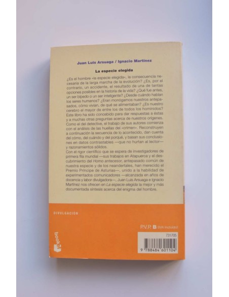 La especie elegida. La larga marcha de la evolución humana