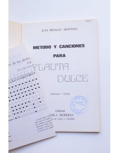 Método y canciones para flauta dulce (soprano y...