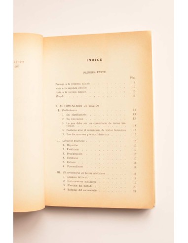 Comentario de textos históricos. Método,...