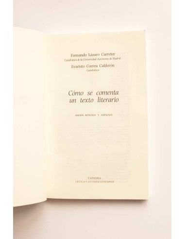 Cómo se comenta un texto literario
