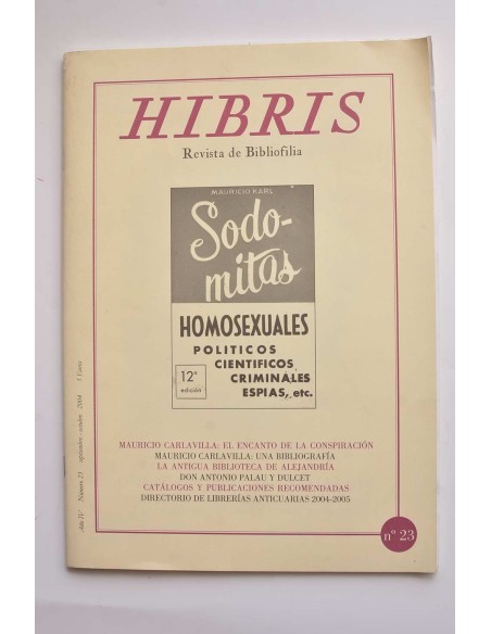 Hibris. Revista de Bibliofilia. Año IV. Nº 23 (septiembre - octubre 2014)
