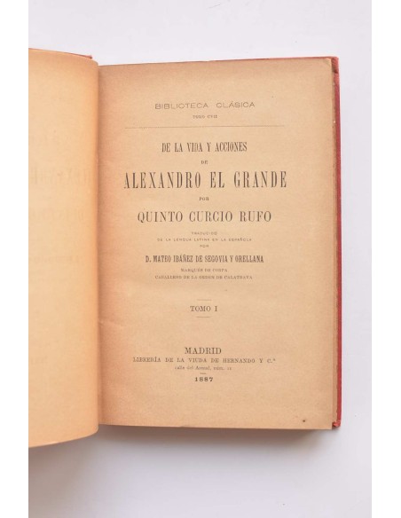 De la vida y acciones de Alexandro el Grande. Tomo I.