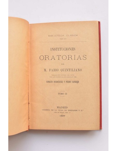 Instituciones oratorias. Tomo II