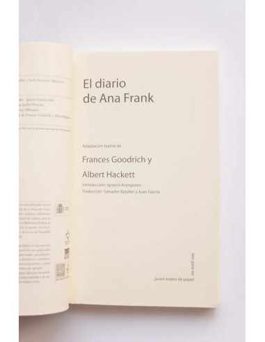 El diario de Ana Frank. Adaptación teatral