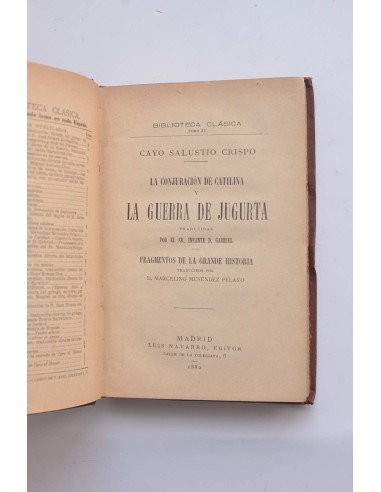 La conjuración de Catilina y La guerra de Jugurta