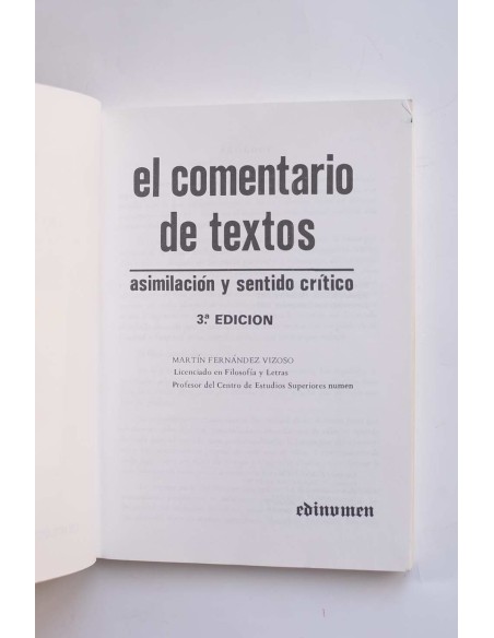 El comentario de textos. Asimilación y sentido crítico