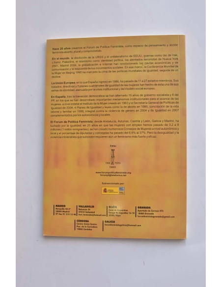 1987 - 2007. 20 años del Forum de Política Feminista. XVII Taller