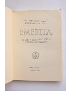 Emerita. Revista de lingüística y filología clásica. Tomo... 2