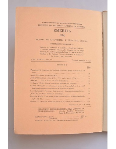 Emerita. Revista de lingüística y filología...