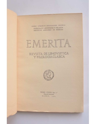 Emerita. Revista de lingüística y filología...