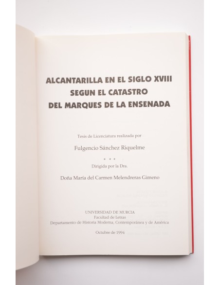 Alcantarilla en el siglo XVIII según el catastro del Marqués de la Ensenada
