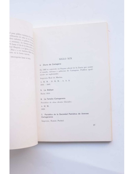 Las publicaciones periódicas en Cartagena : primera selección