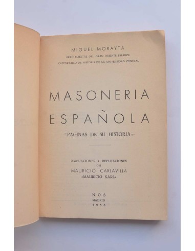 Masonería Española. Páginas de su historia