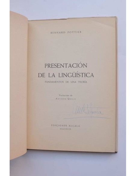 Presentación de la lingüística. Fundamentos de una teoría