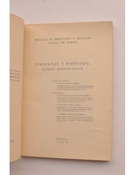 Pimientos y pimentón. Estudio químico - físico