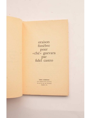 Oraison funèbre pour Che Guevara par Fidel Castro