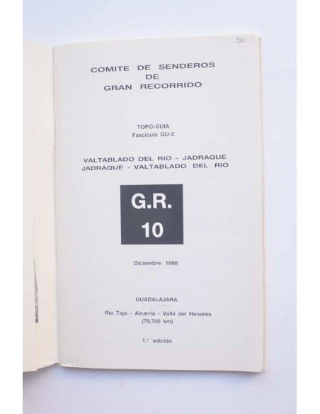 GR.10. Topo guía. Vatablado del Río - Jadraque, Jadraque - Valtablado del Río