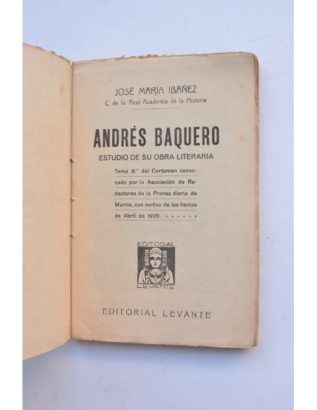 Andrés Baquero. Estudio de su obra literaria