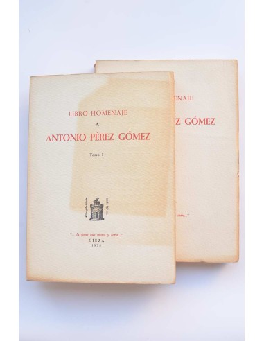Libro - Homenaje a Antonio Pérez Gómez