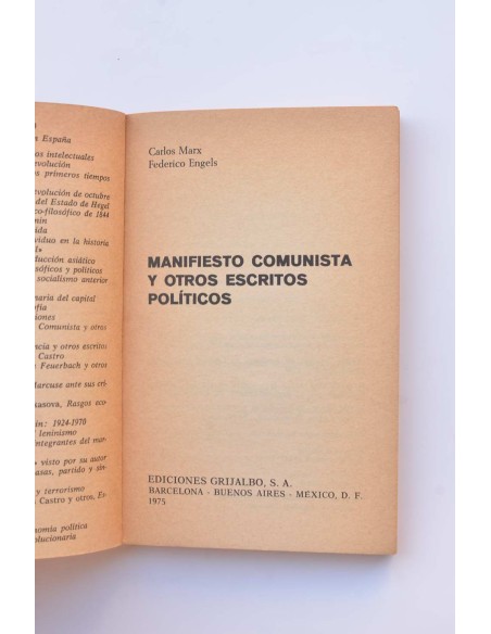 Manifiesto comunista y otros escritos políticos
