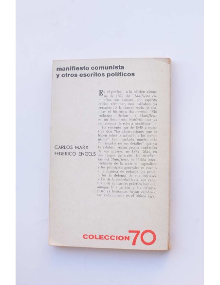 Manifiesto comunista y otros escritos políticos