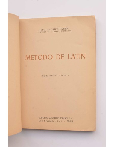Método de latín. Cursos tercero y cuarto