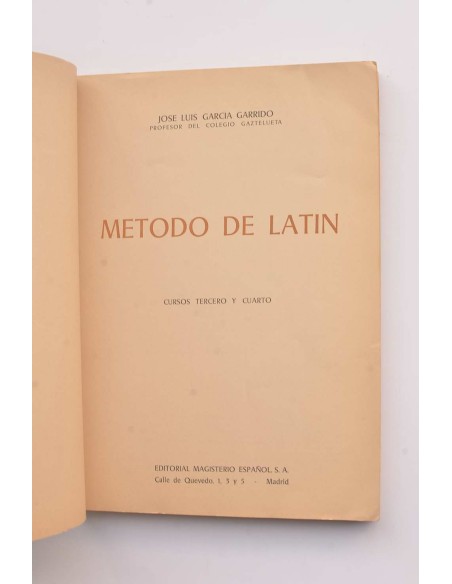 Método de latín. Cursos tercero y cuarto