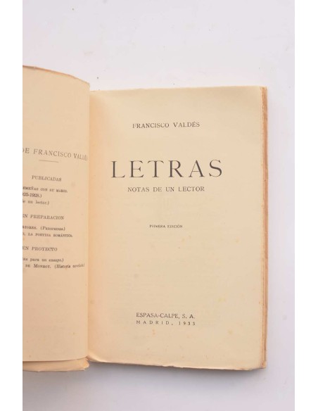 Letras. Notas de un lector