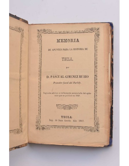 Memoria de apuntes para la historia de Yecla