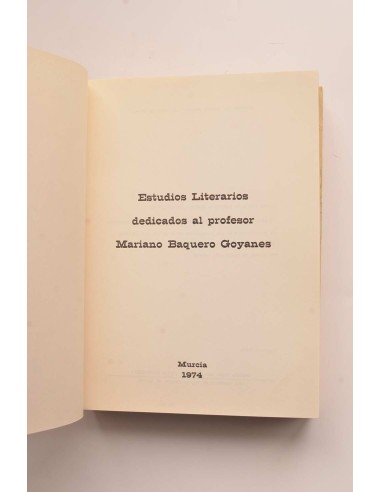 Estudios literarios dedicados al profesor...