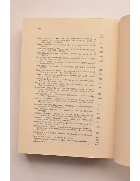 Estudios literarios dedicados al profesor Mariano Baquero Goyanes