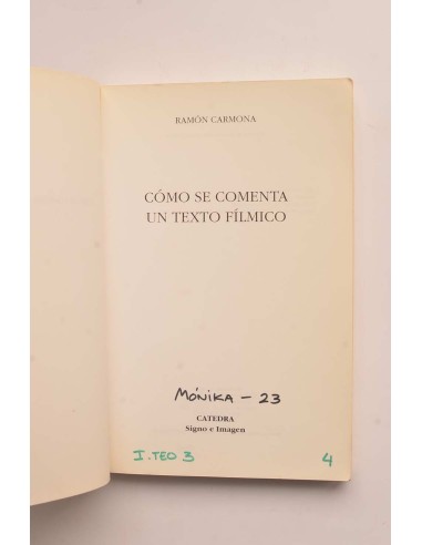 Cómo se comenta un texto fílmico