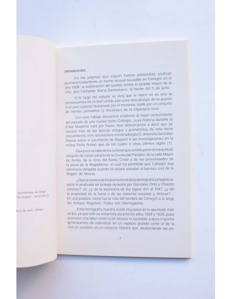 La oligarquía contra el Alcalde Mayor. Los disturbios de Cehegín en junio de 1808