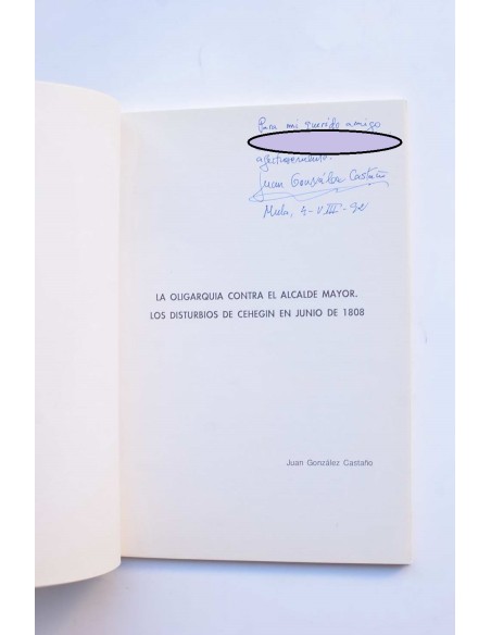 La oligarquía contra el Alcalde Mayor. Los disturbios de Cehegín en junio de 1808