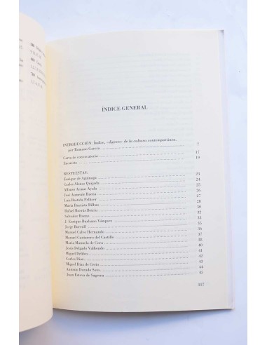 Índice: panorama de la cultura contemporánea:...