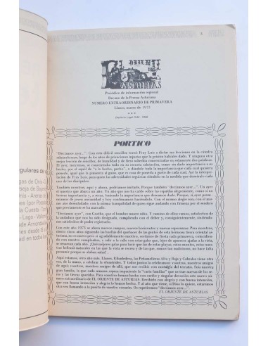 El Oriente de Asturias. Marzo 1973. Número extra