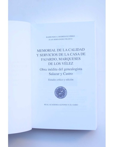 Memorial de la calidad y servicios de la Casa...