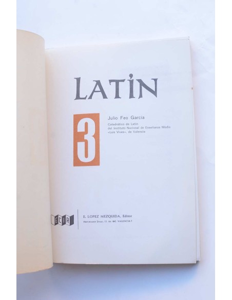 Latin. Tercer curso de Bachillerato