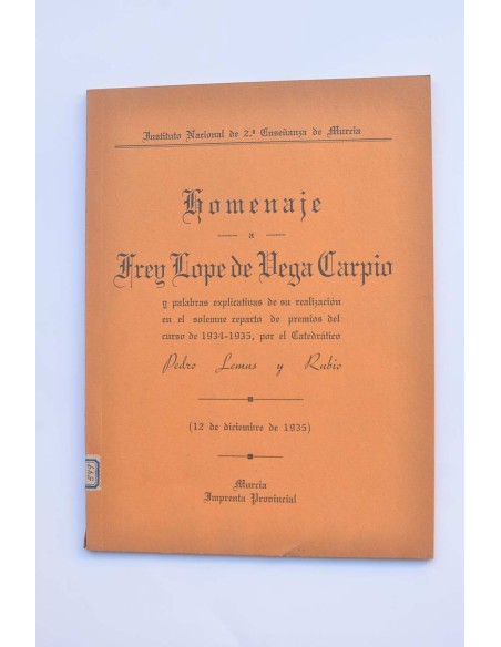 Homenaje a Frey Lope de Vega Carpio