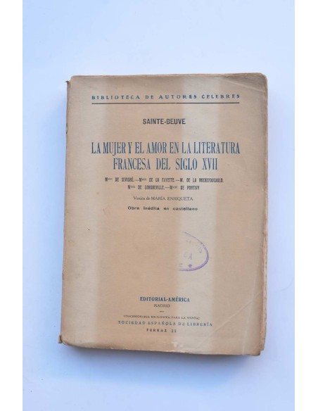 La mujer y el amor en la literatura francesa del siglo XVII