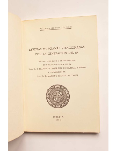 Revistas murcianas relacionadas con la generación del 27